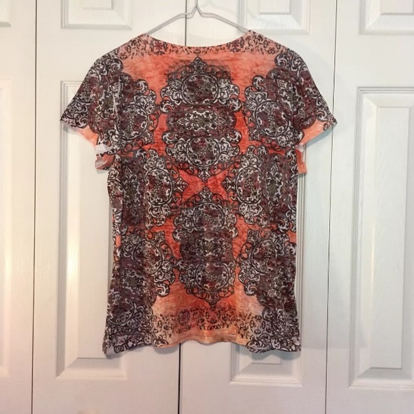 Women’s Sparkle top shirt orange grey lightweight - Picture 3 of 8